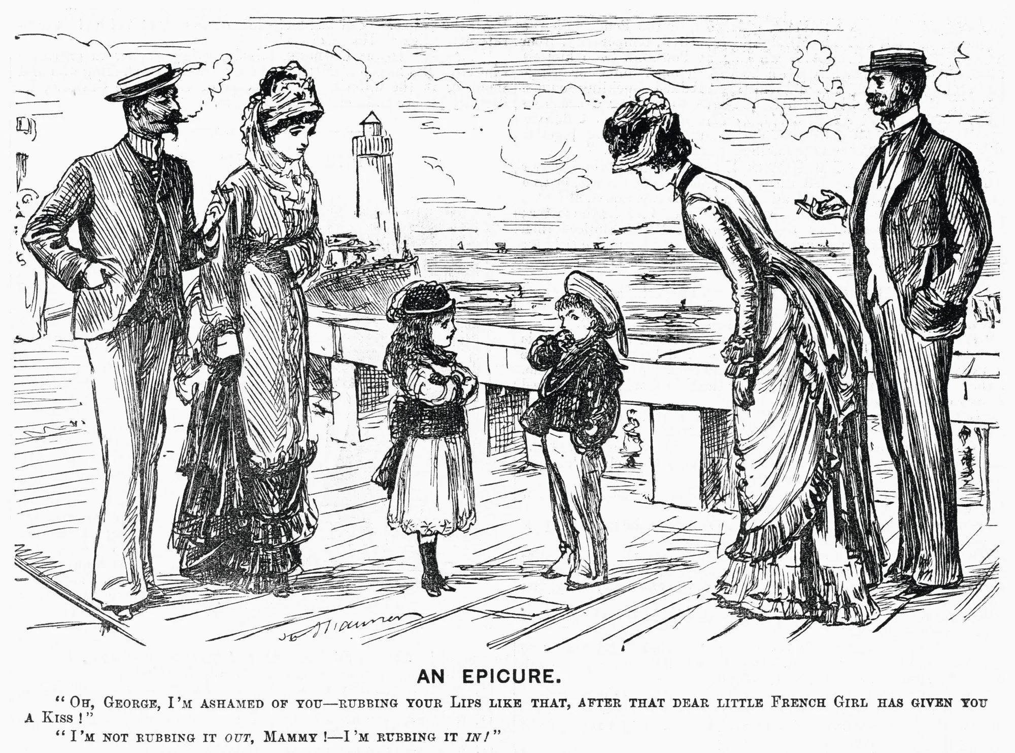 École anglaise, Un Épicurien, gravure, illustration pour Punch, 25 août 1877, coll. privée.