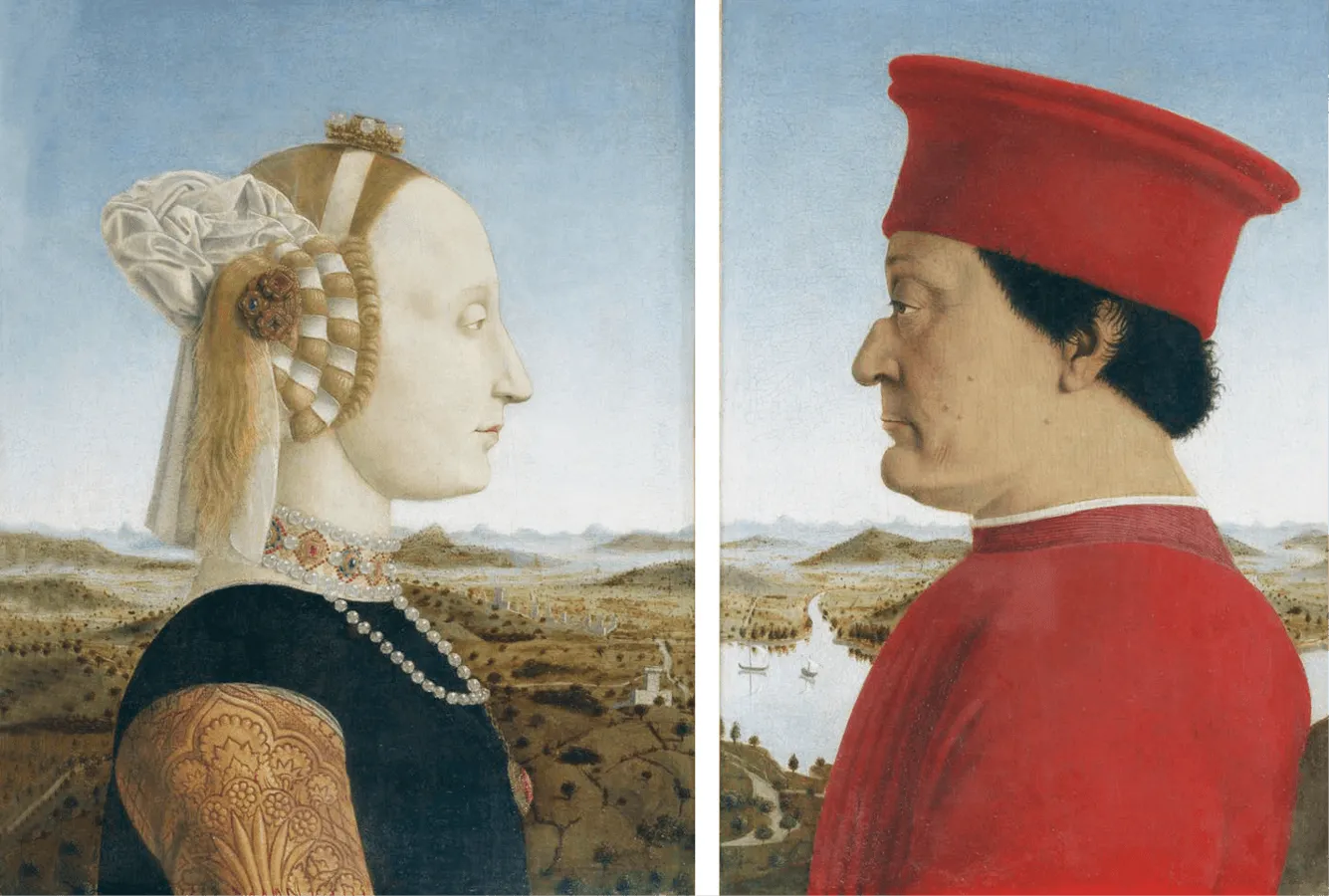 Piero della Francesca, Le Triomphe de la chasteté ou Double Portrait des ducs
d'Urbino