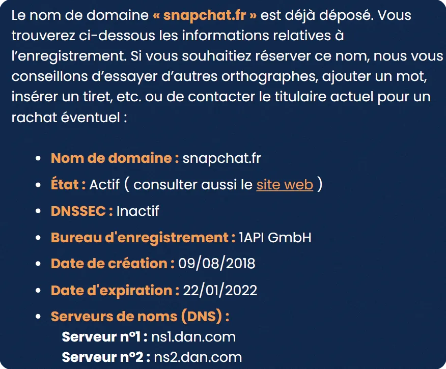 Utilisation du site afnic.fr