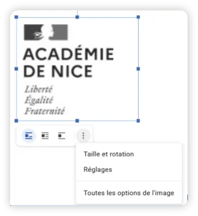 Gestion de la taille et de l'alignement sur Google Docs