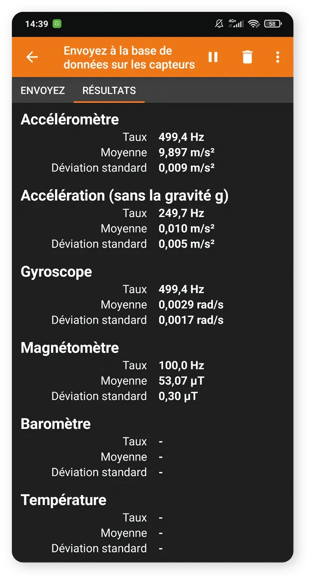 Capteurs disponibles sur un smartphone