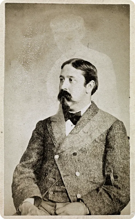 William H. Mumler, Portrait de Charles Foster, 1869-1878, photographie, 9,5 × 5,6 cm.