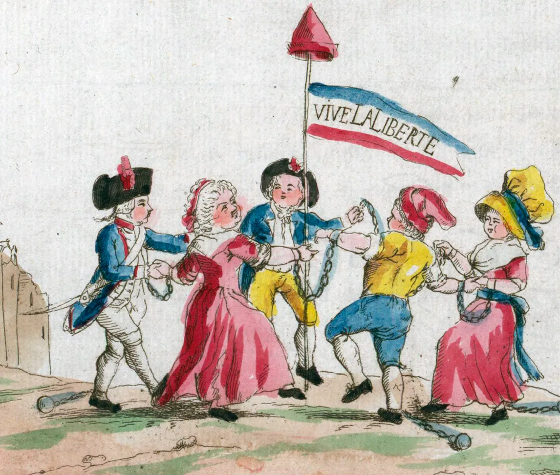 Vive la liberté. Caricatures et allégories sur la Révolution française, 1789, estampe, BnF, Paris.