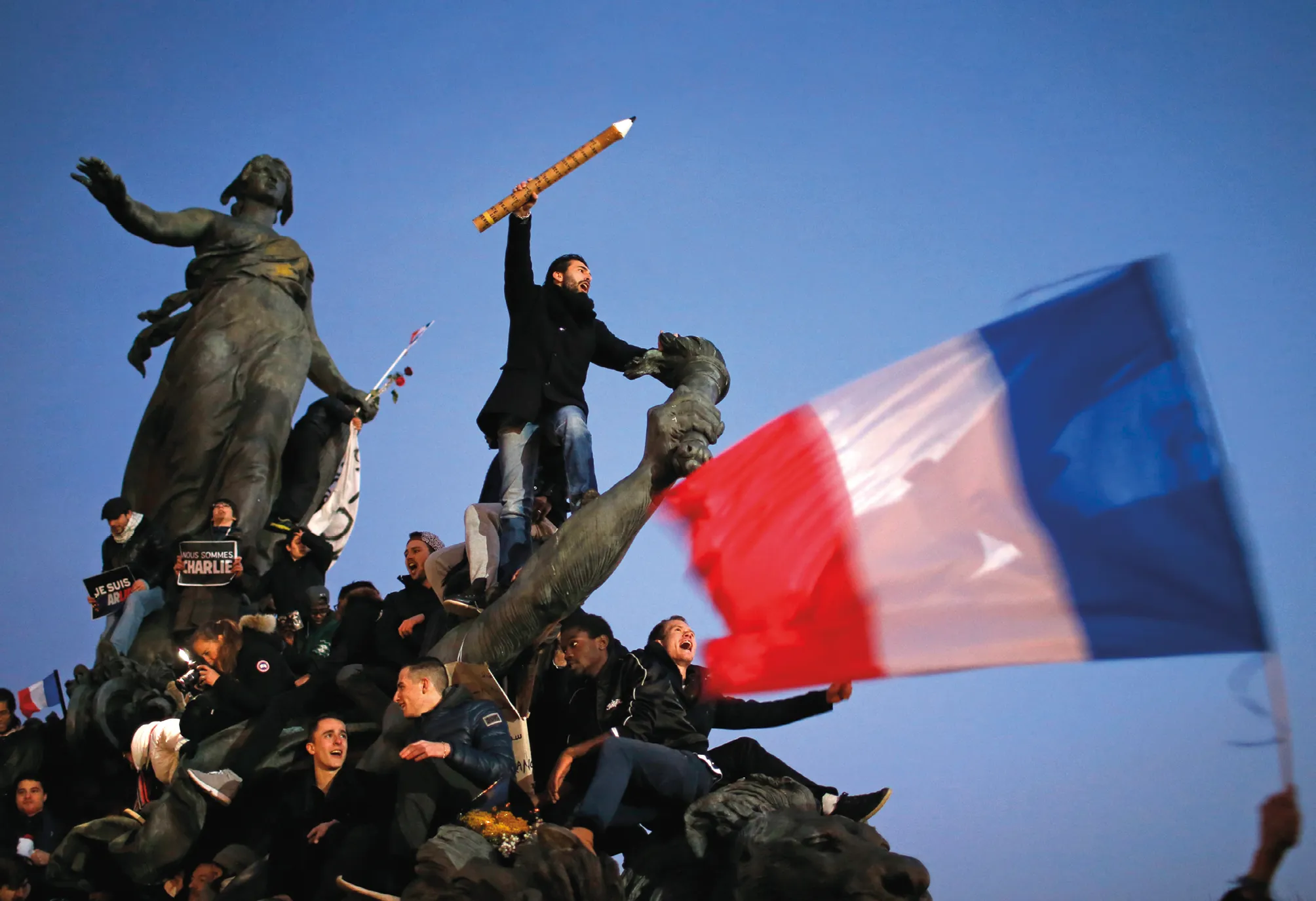 Stéphane Mahé, photographie prise lors de la manifestation de soutien après les attentats de Charlie Hebdo, à Paris, 11 janvier 2015.