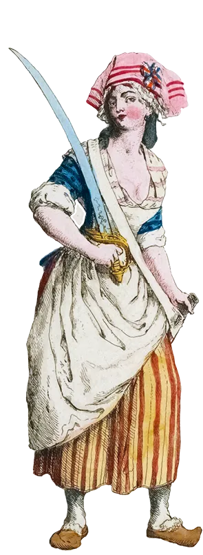 La Femme du sans-culotte, v. 1792, estampe,
29,8 × 22,9 cm, musée Carnavalet, Paris.