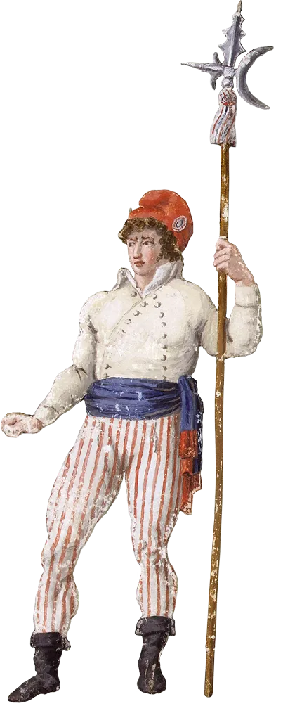 Jean-Baptiste Lesueur, Sans-culotte avec sa
redoutable pique (détail), v. 1793, gouache, musée
Carnavalet, Paris.