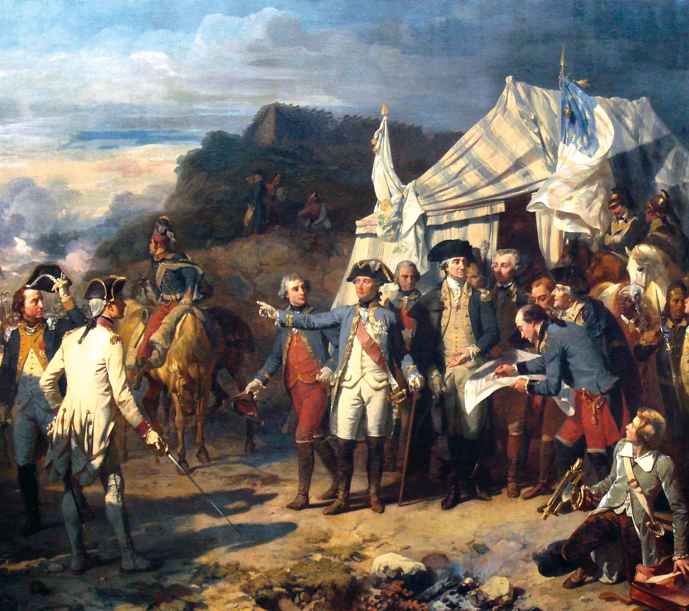 Louis-Charles-Auguste Couder, La Bataille de Yorktown, en octobre 1781, 1836, huile sur toile, 465 x 543 cm, musée national du château de Versailles.