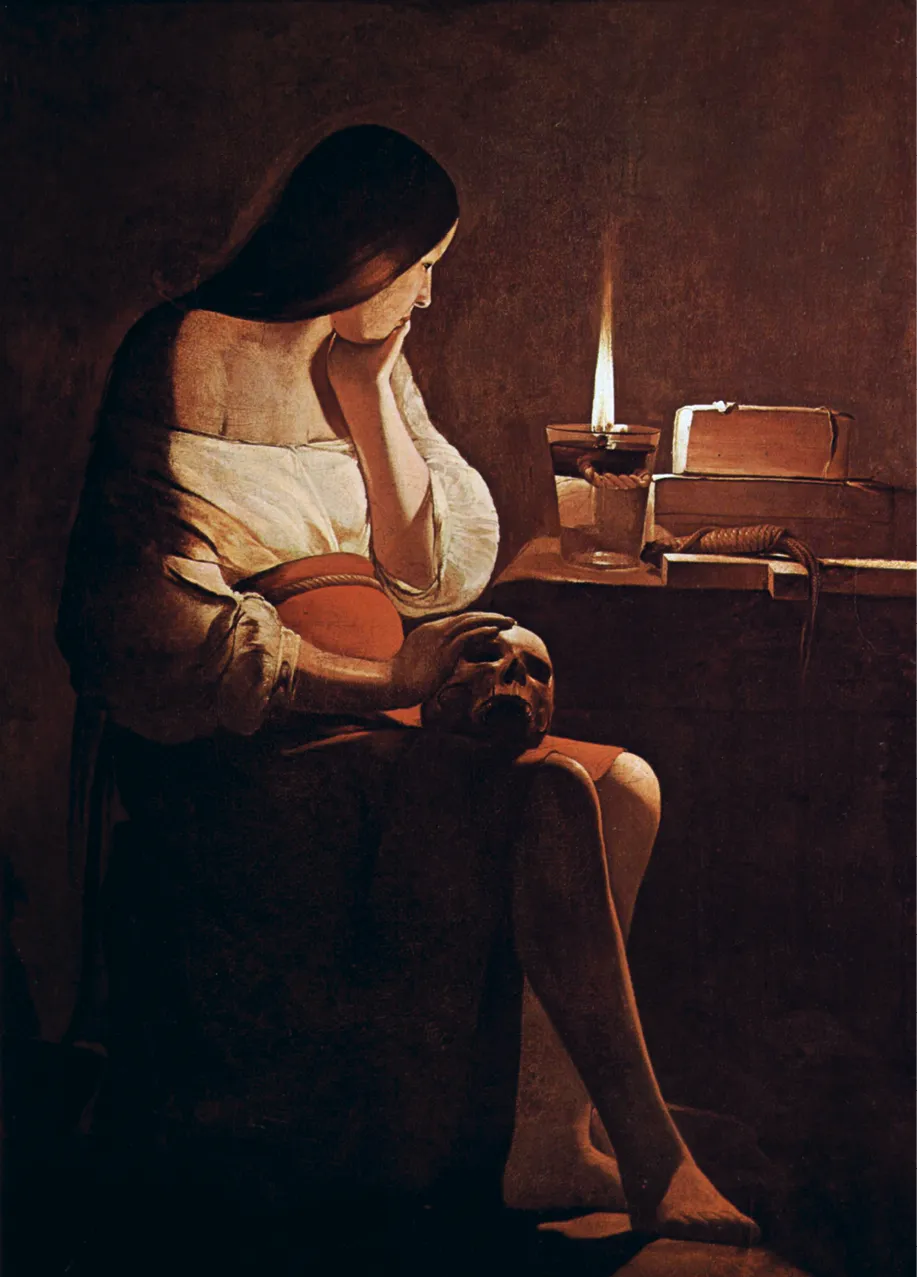 Tableau. Georges de La Tour, La Madeleine à la veilleuse, vers 1640, huile sur toile, 128 × 94 cm (musée du Louvre, Paris).