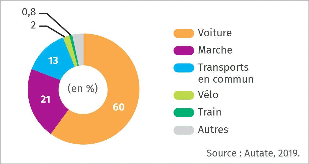 Diagramme sur les modes de déplacement