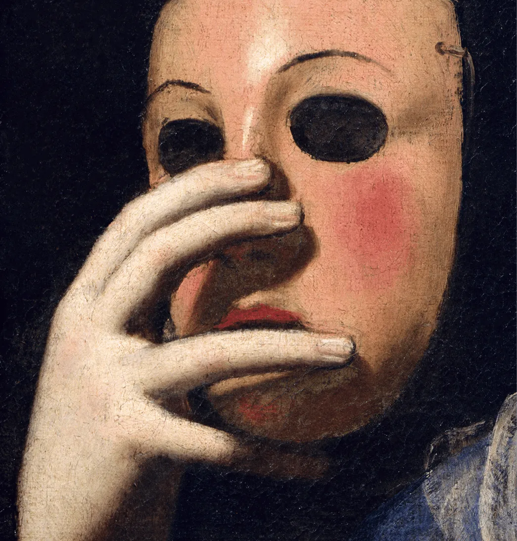 Femme masquée, peinture, Lorenzo Lippi