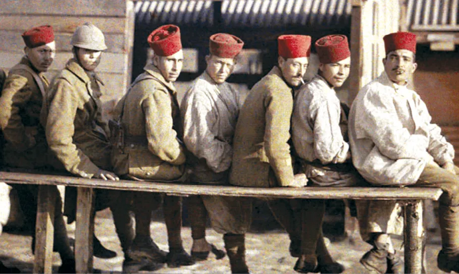 Des soldats algériens dans l'Oise, 1917.