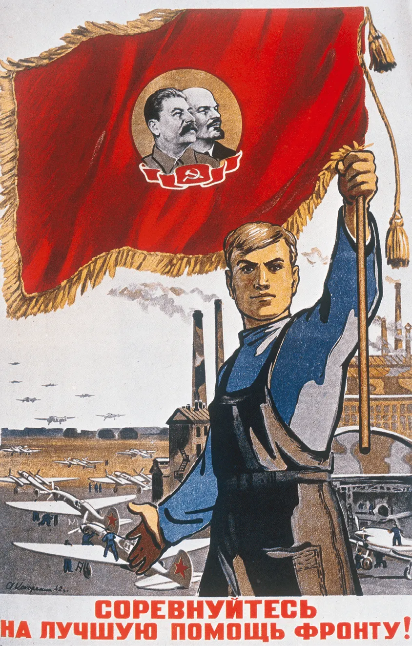 Affiche soviétique travailleur 