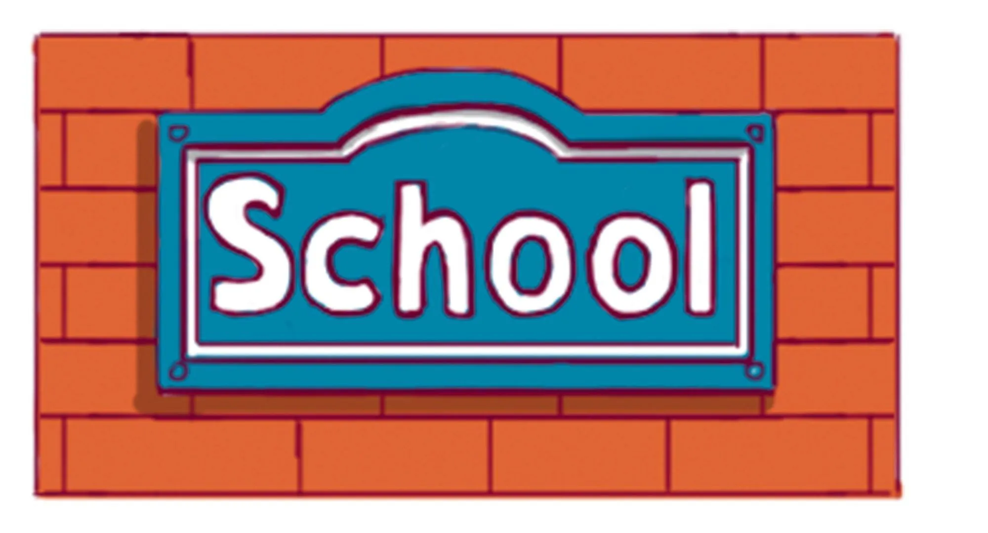 Illustration d'un panneau indiquant School.