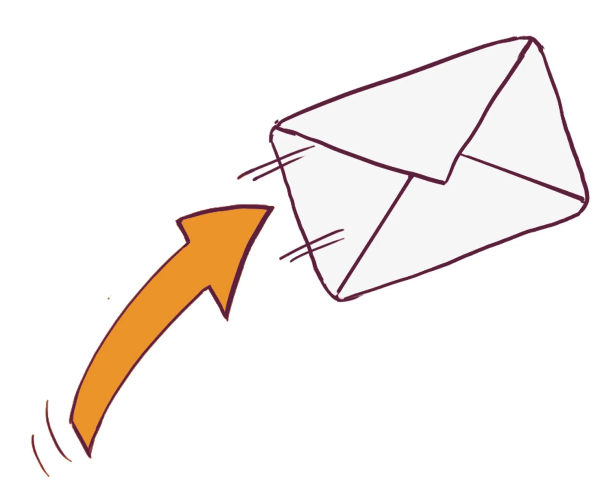 Flèche envoyant une enveloppe