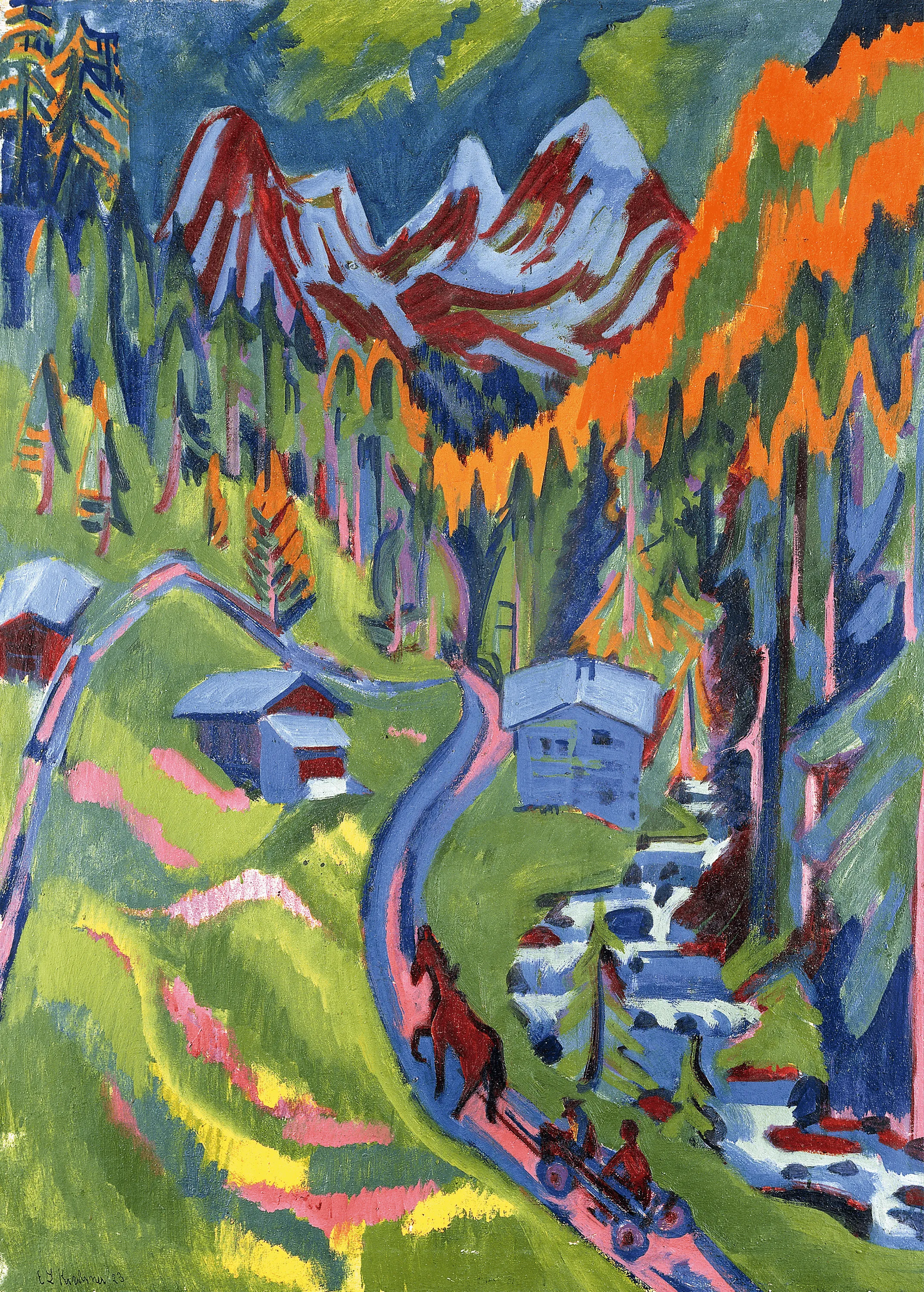 Ernst Ludwig Kirchner, Le chemin de Sertig en été, 1923