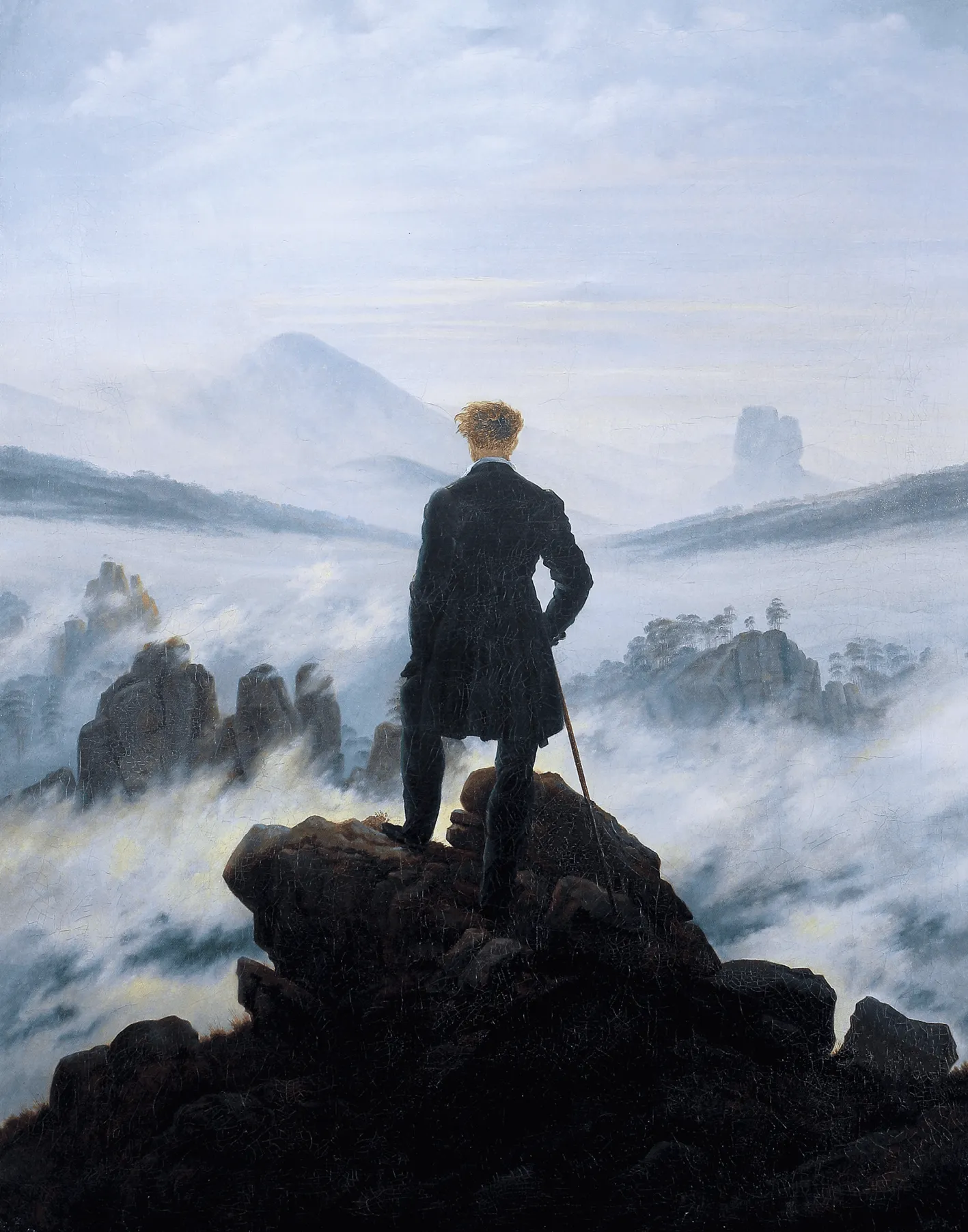 Caspar David Friedrich, Le Voyageur contemplant une mer de nuages, 1818.