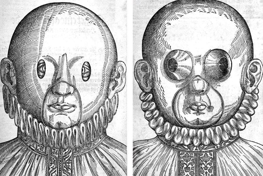 Illustrations représentant des masques pour le traitement des
strabismes pour l'Ophthalmodouleia