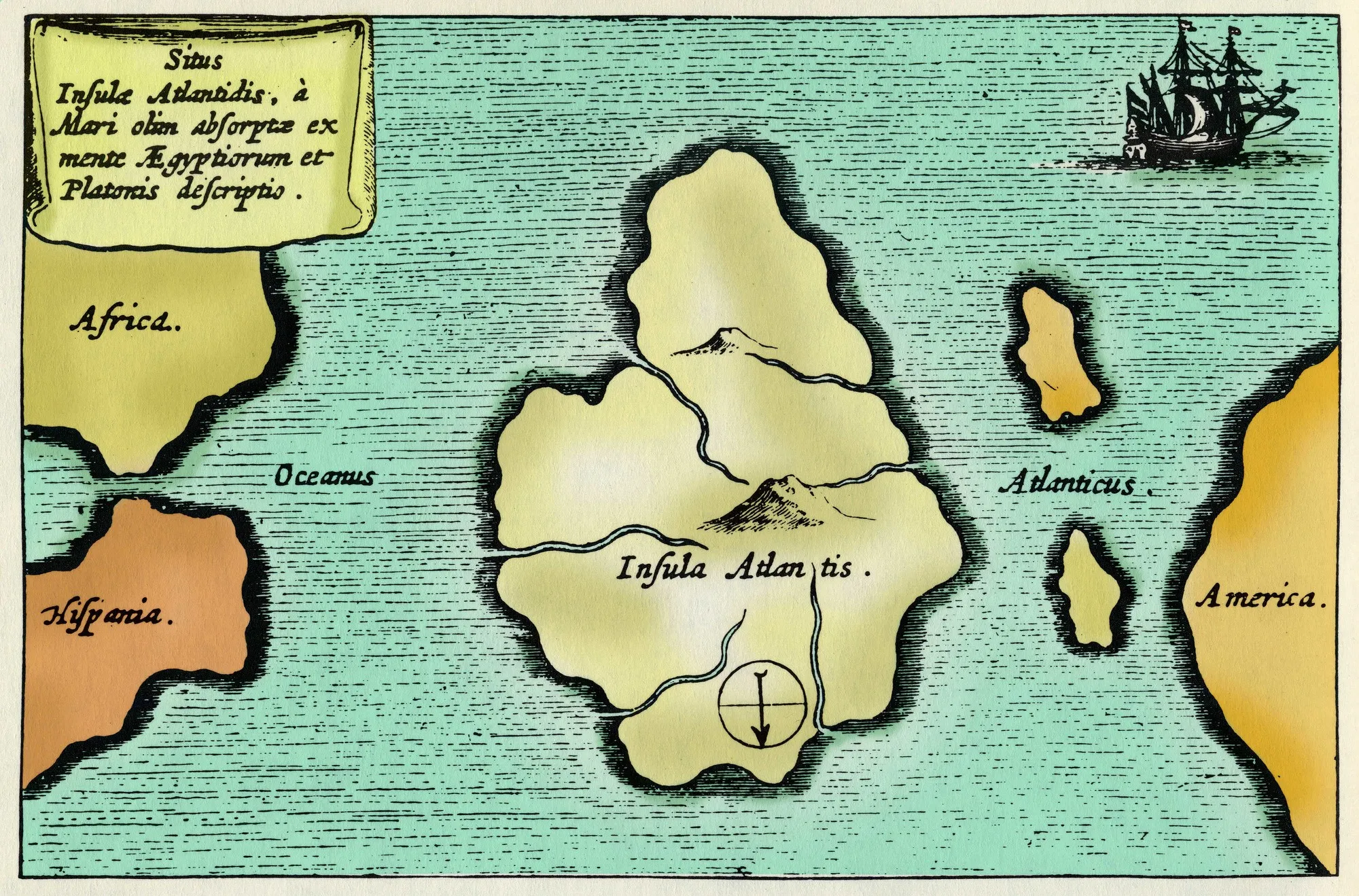 Carte localisant l'Atlantide.