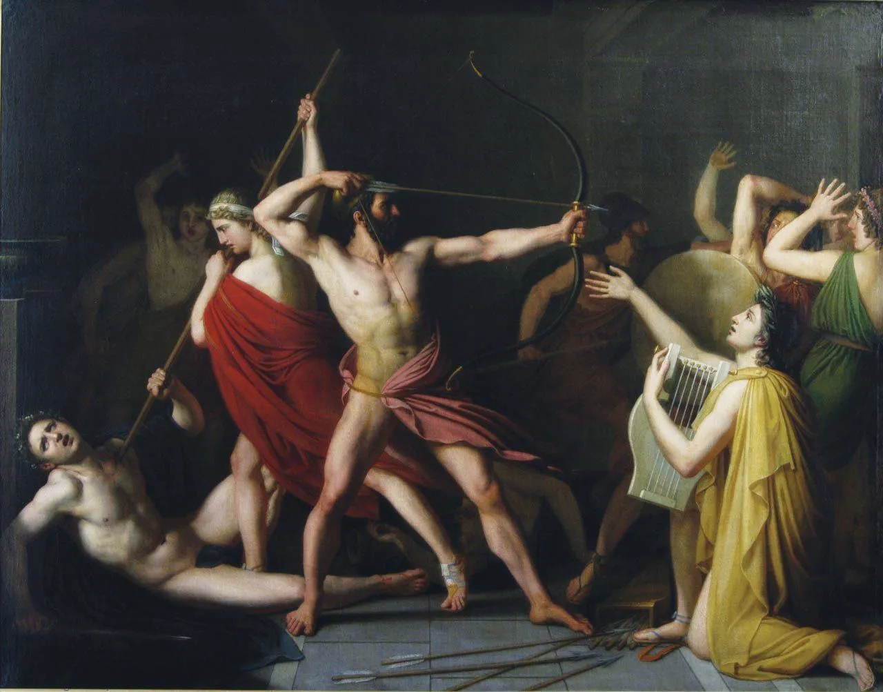 T. Degeorge, Ulysse et Télémaque massacrant les prétendants de Pénélope, 1812.
