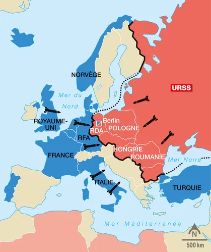Carte de l'Europe bipolaire