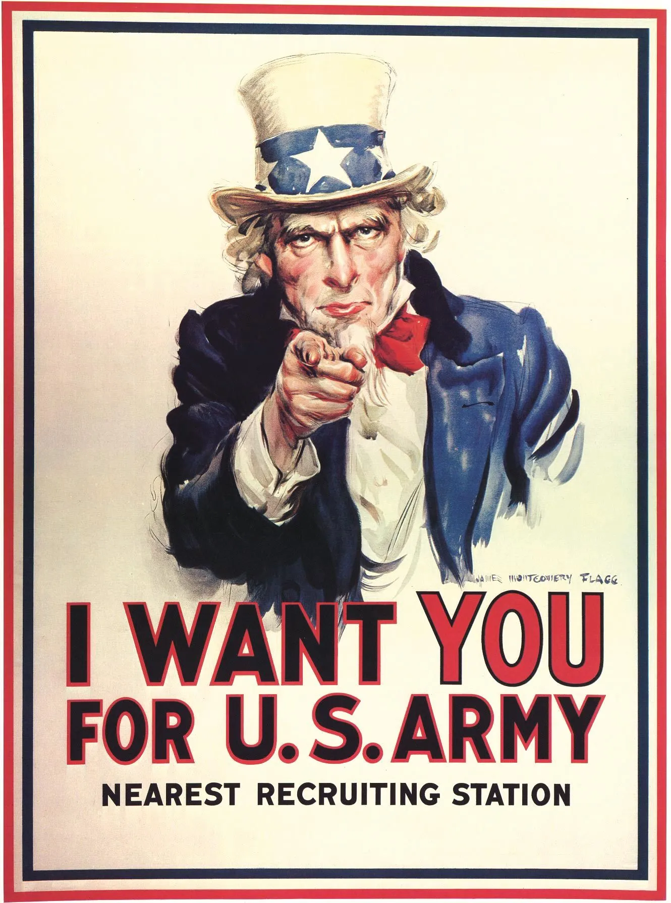 Affiche de recrutement (« J'ai besoin de vous pour l'armée ! »), États-Unis, 1917.