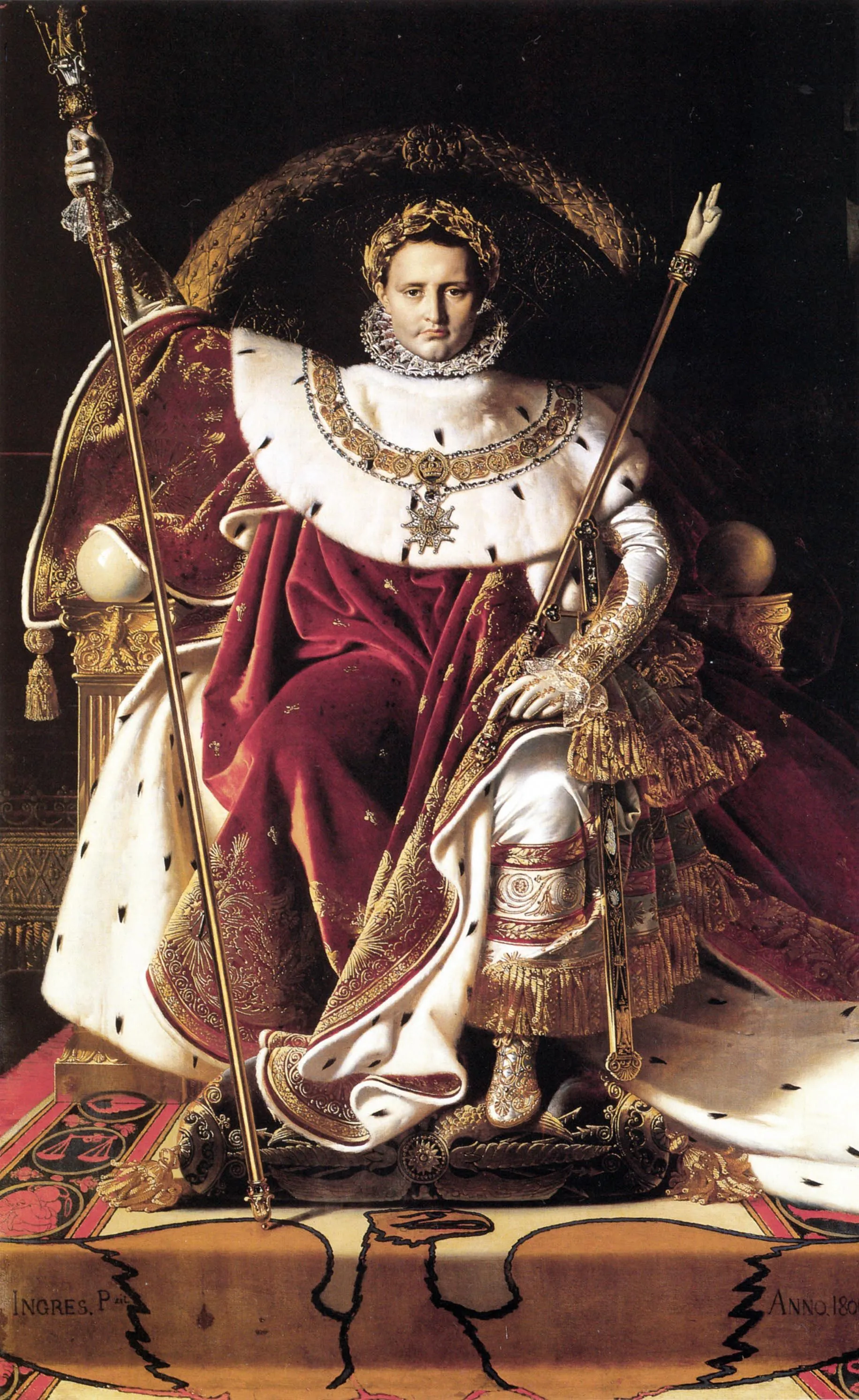 Ingres, Napoléon Ier sur le trône impérial en costume de sacre, 1806