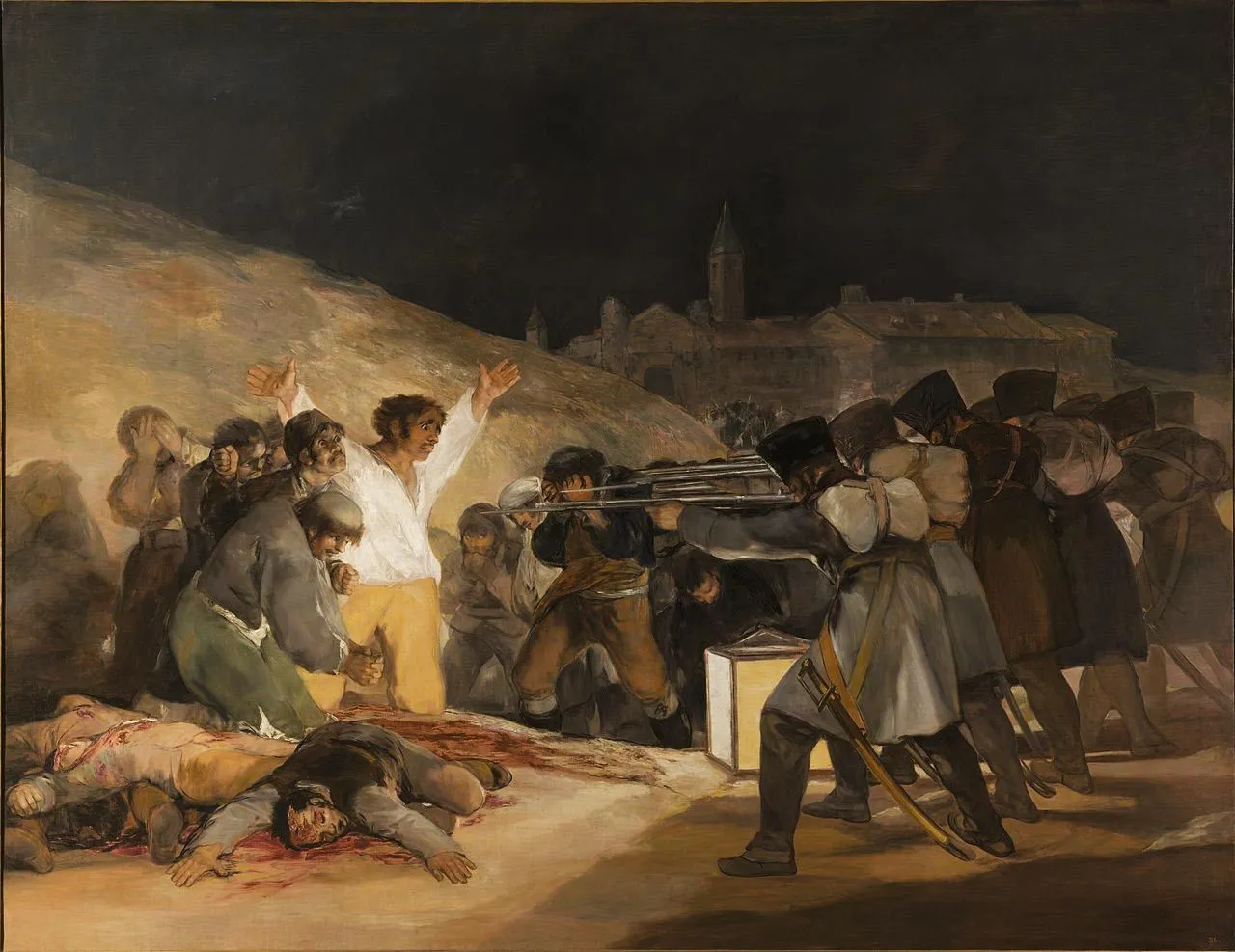 Francisco de Goya, Tres de Mayo, 1814, huile sur toile, 2,68 x 2,47 m (musée du Prado, Madrid).