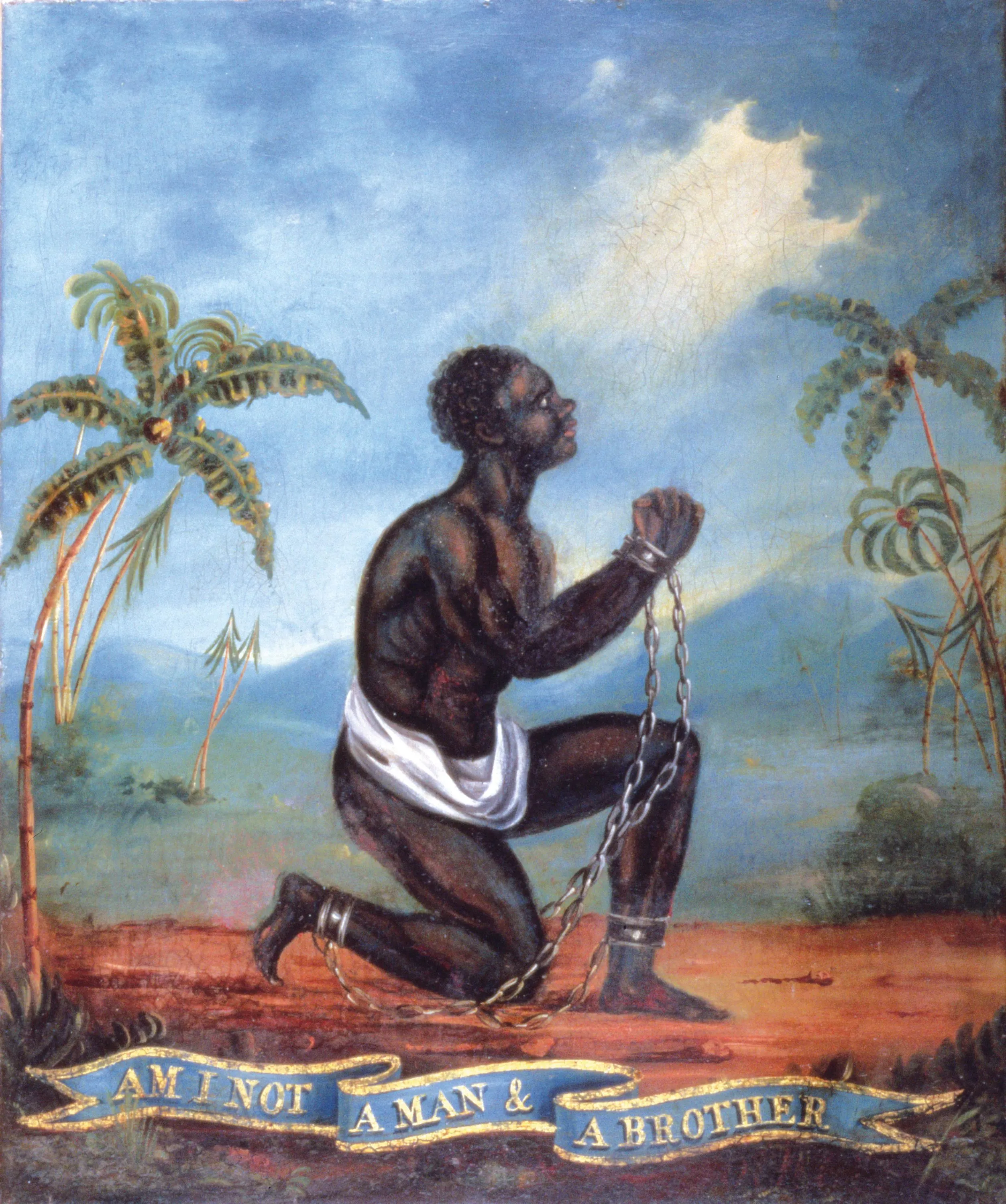 « Ne suis-je pas un homme et un frère », emblème de la Société pour l'abolition de la traite négrière, 1787.