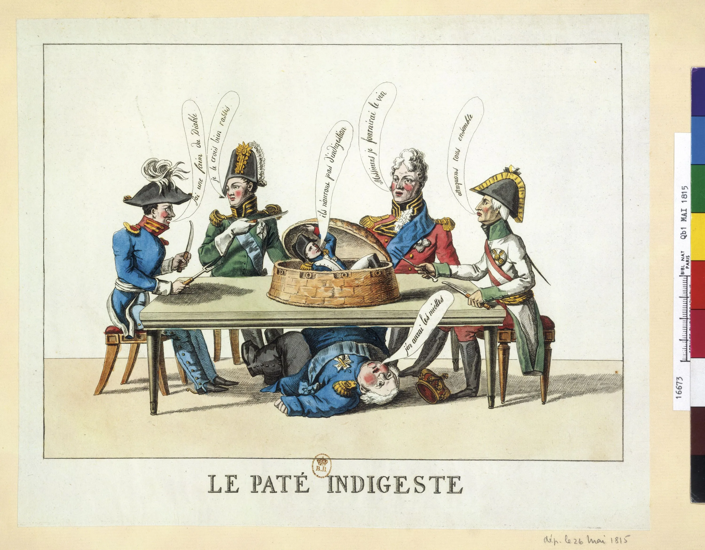 L'Europe du Congrès du Vienne, caricature anonyme (BnF, Paris).