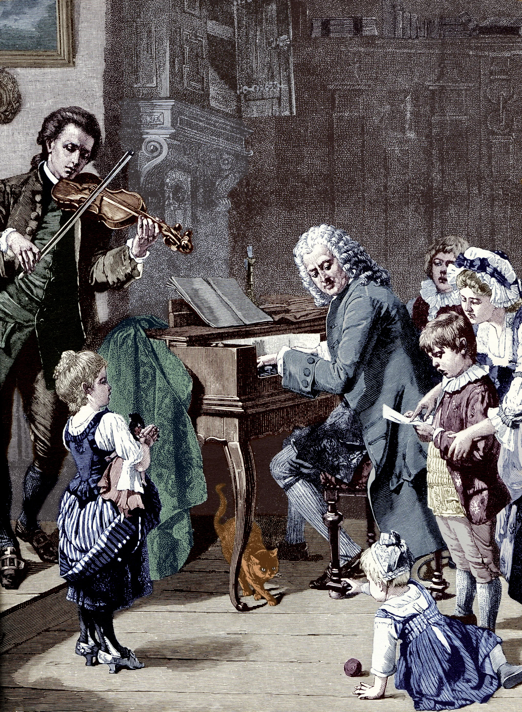 Jean-Sébastien Bach (1685-1750) jouant du clavecin