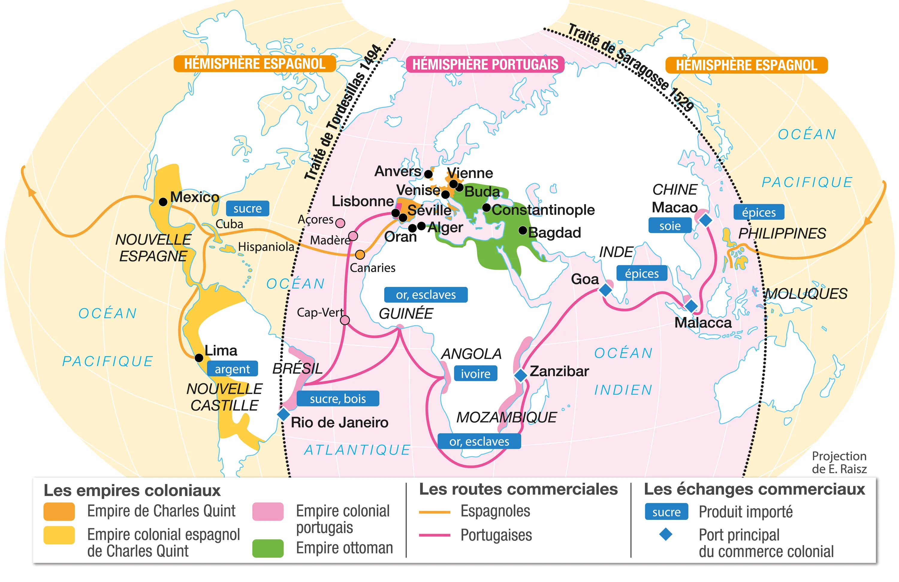Doc. 1 : L'élargissement du monde et les empires coloniaux au XVIᵉ siècle