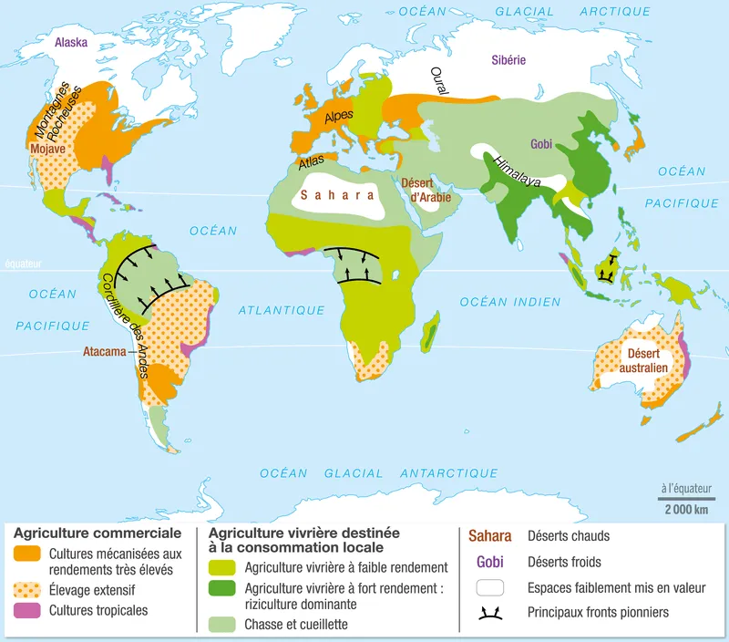 >Les différents types d'agricultures dans le monde