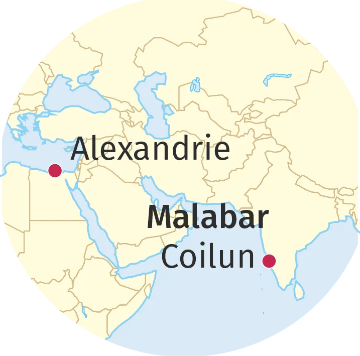 Carte montrant Alexandrie et Coilun