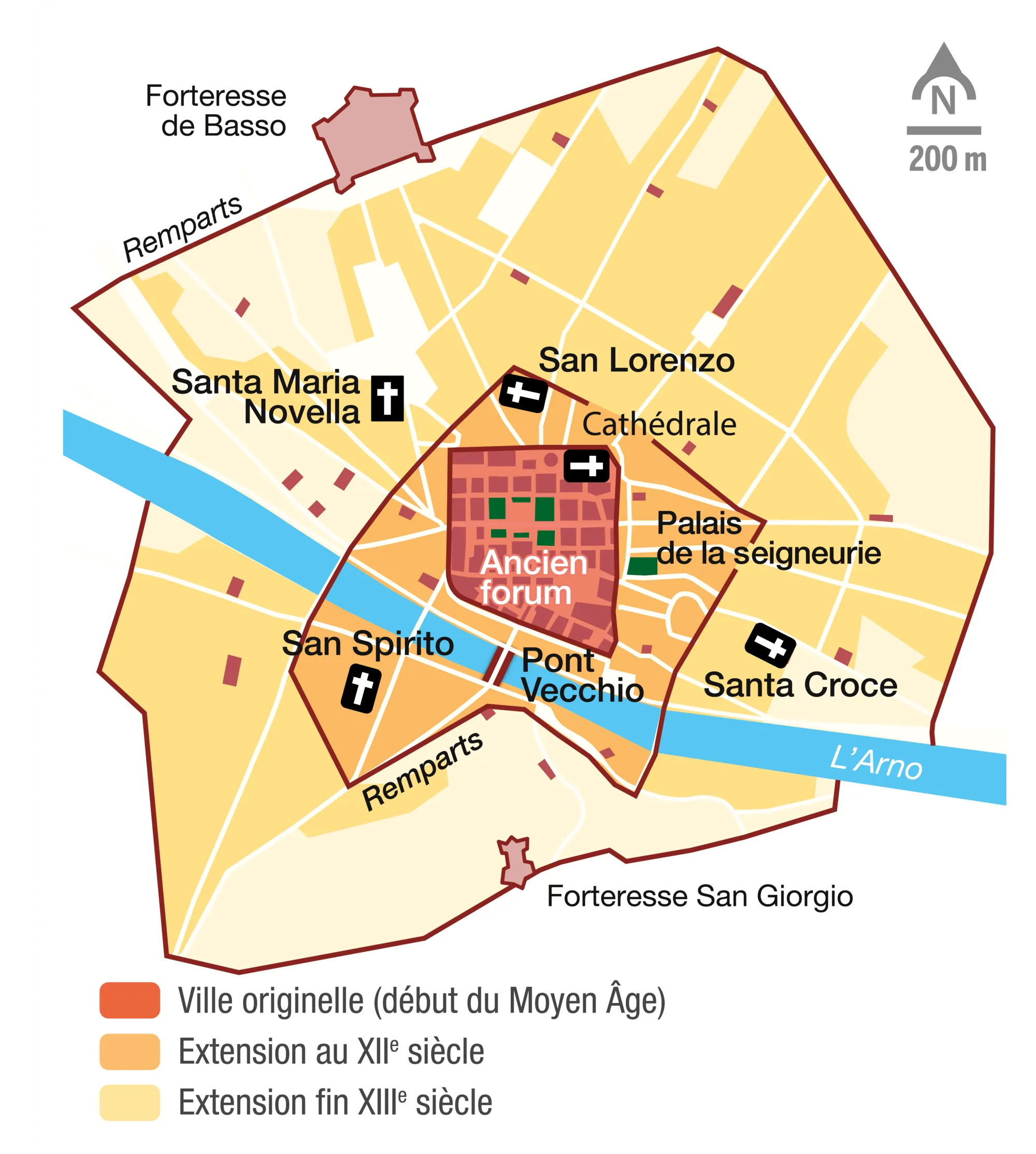 Doc. 2 Plan de la ville de Florence au Moyen Âge