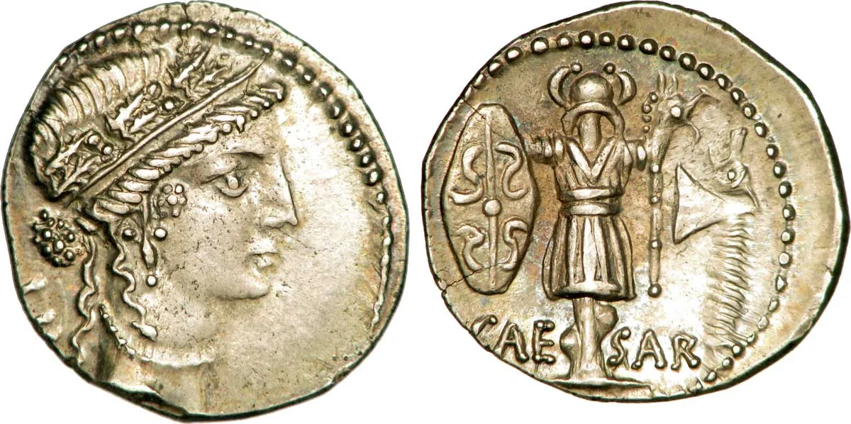 Recto, représentant Vénus, et verso, représentant César, d'un denier