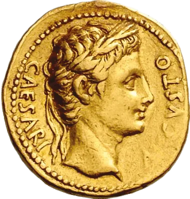 Pièce de monnaie, or, 18 av. J.-C.