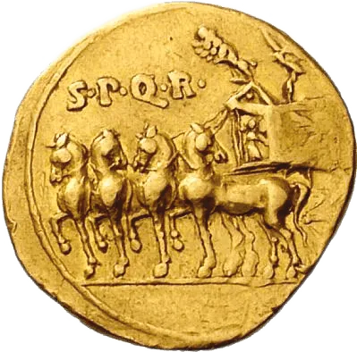 Pièce de monnaie, or, 18 av. J.-C.e