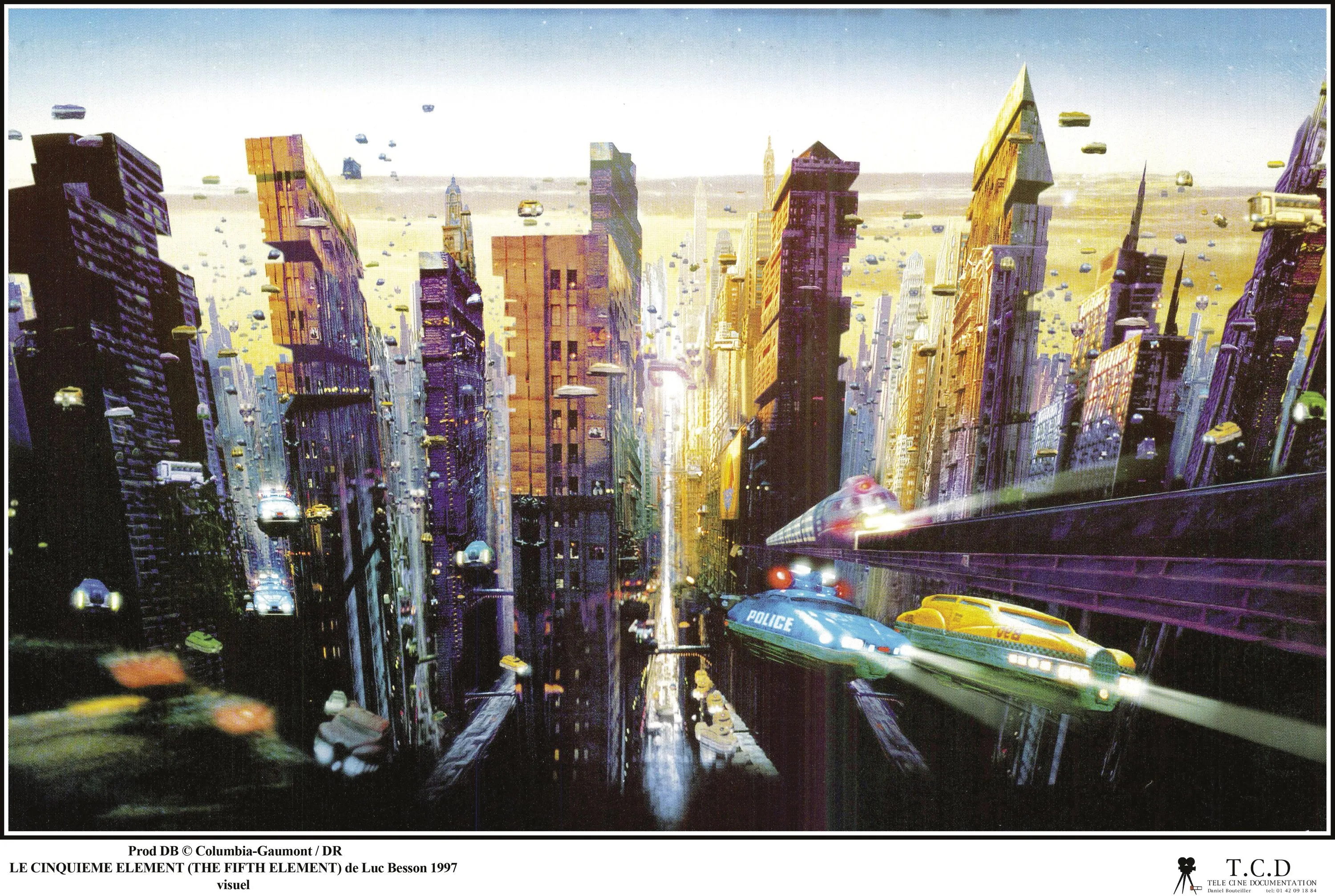 Une vision de la ville de demain, image extraite du film Le Cinquième Élément, de Luc Besson, 1997.
