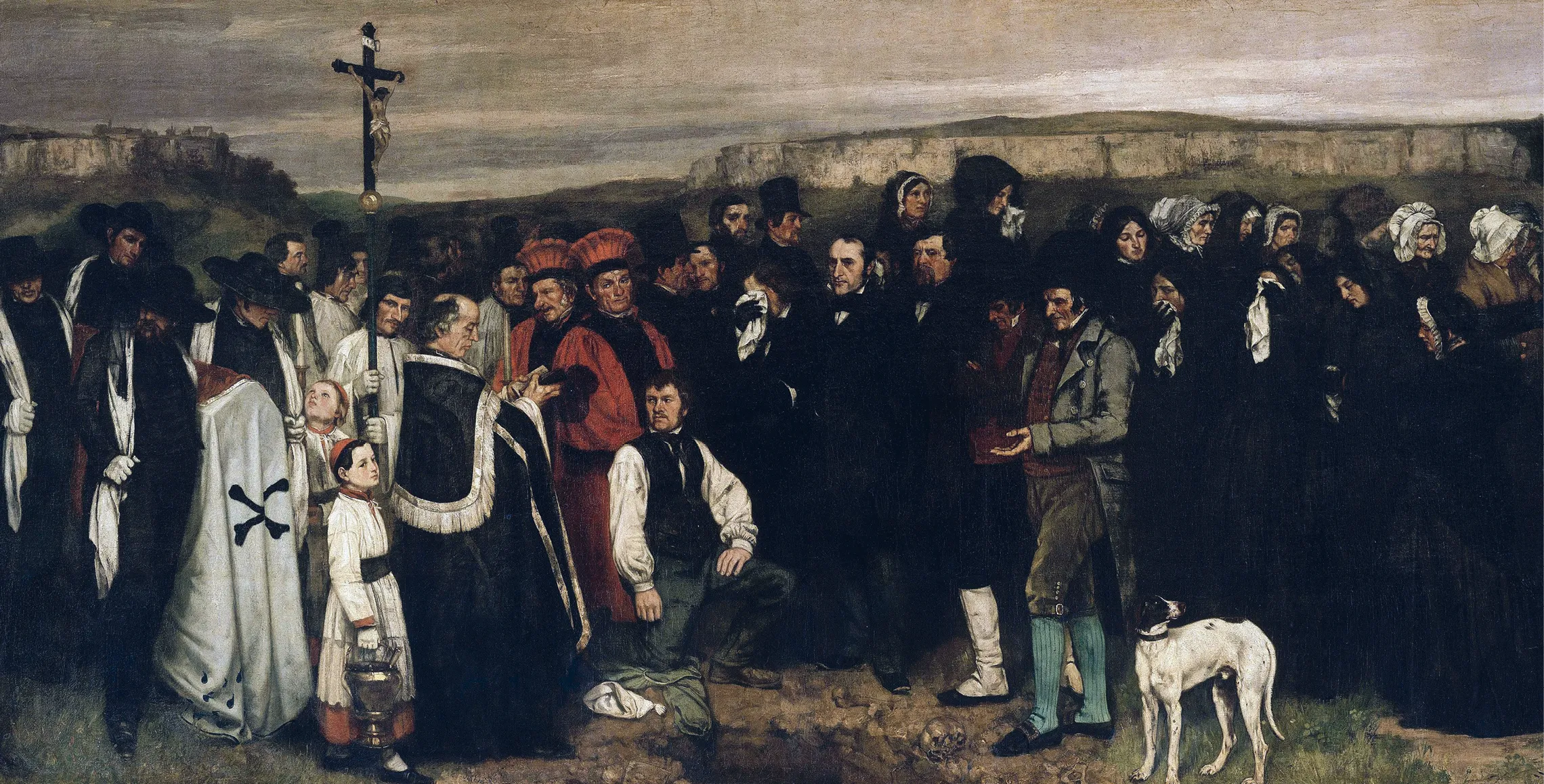 Gustave Courbet, Un Enterrement à Ornans, 1849-1850, huile sur toile, 315 × 668 cm (musée d'Orsay, Paris).