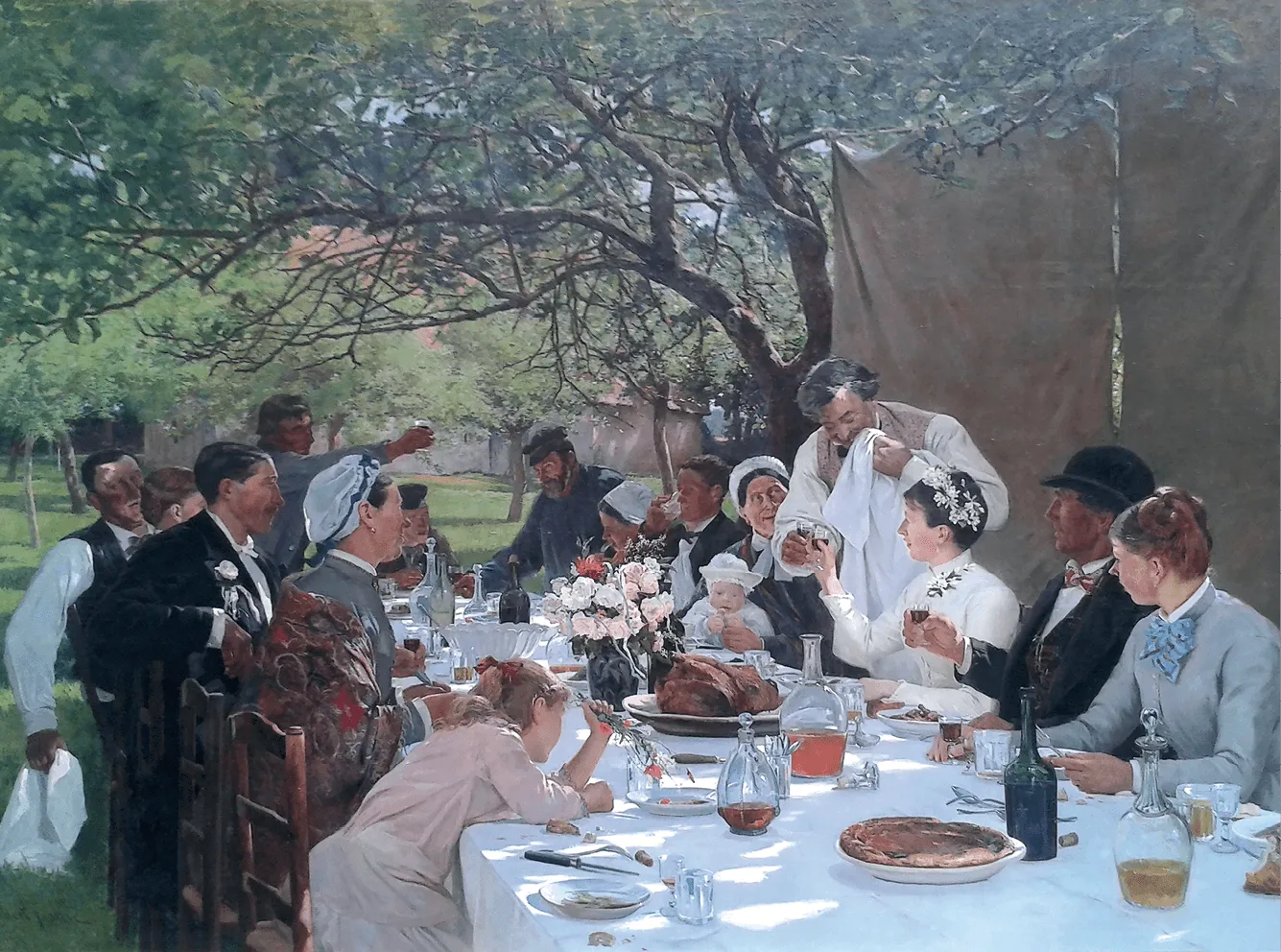 Albert Fourié, Un repas de noces à Yport, 1886, huile sur toile, 257 cm x 356 cm, musée des Beaux-Arts de Rouen.