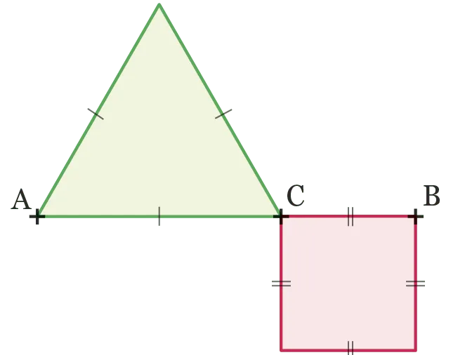 Chapitre 4 : équation - Outils numérique - GeoGebra.
Triangle A?C équilatéral et carré CB?? où les points A, C et B sont alignés