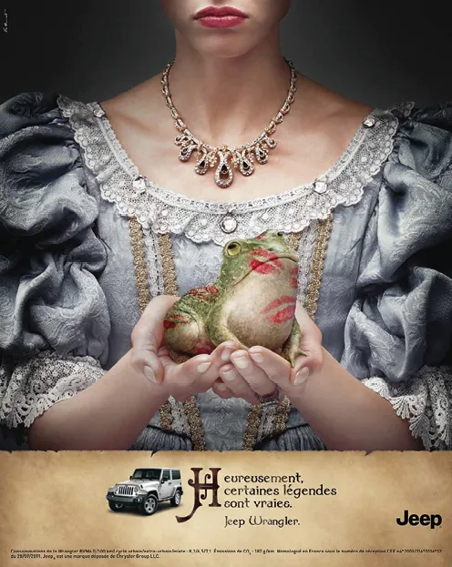 Affiche d'une campagne de publicité Jeep créée par l'agence Leo Burnett, 2011.