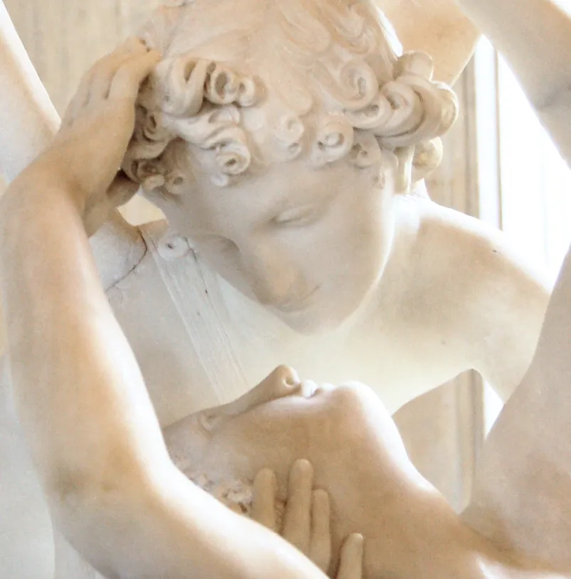 Antonio Canova, Psyché ranimée par le
baiser de l'Amour (détail).