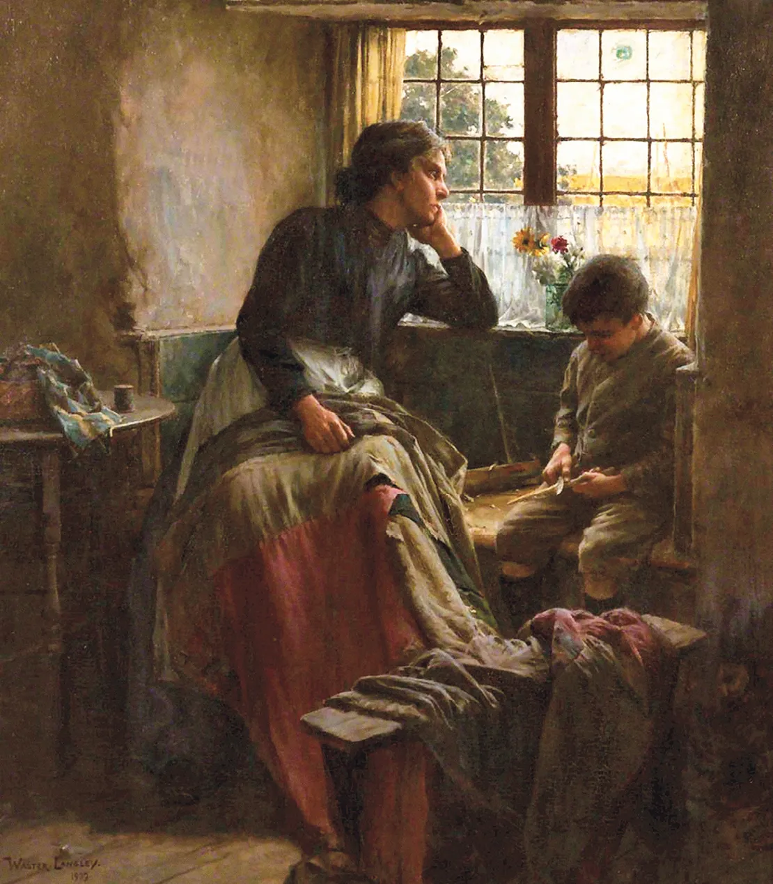 Walter Langley, La tendre grâce d'un jour mort ne me reviendra jamais, 1909, huile sur toile, 115,5 cm × 105,5 cm (Gallery Oldham, Manchester, Angleterre).