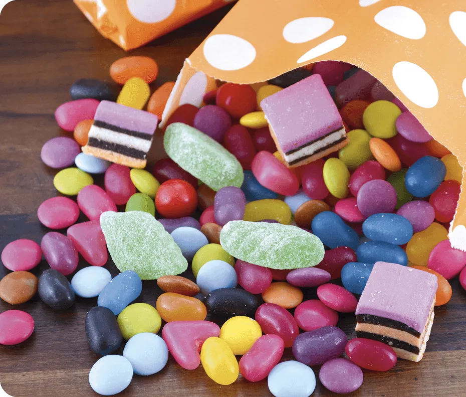Photographie de bonbons multicolores