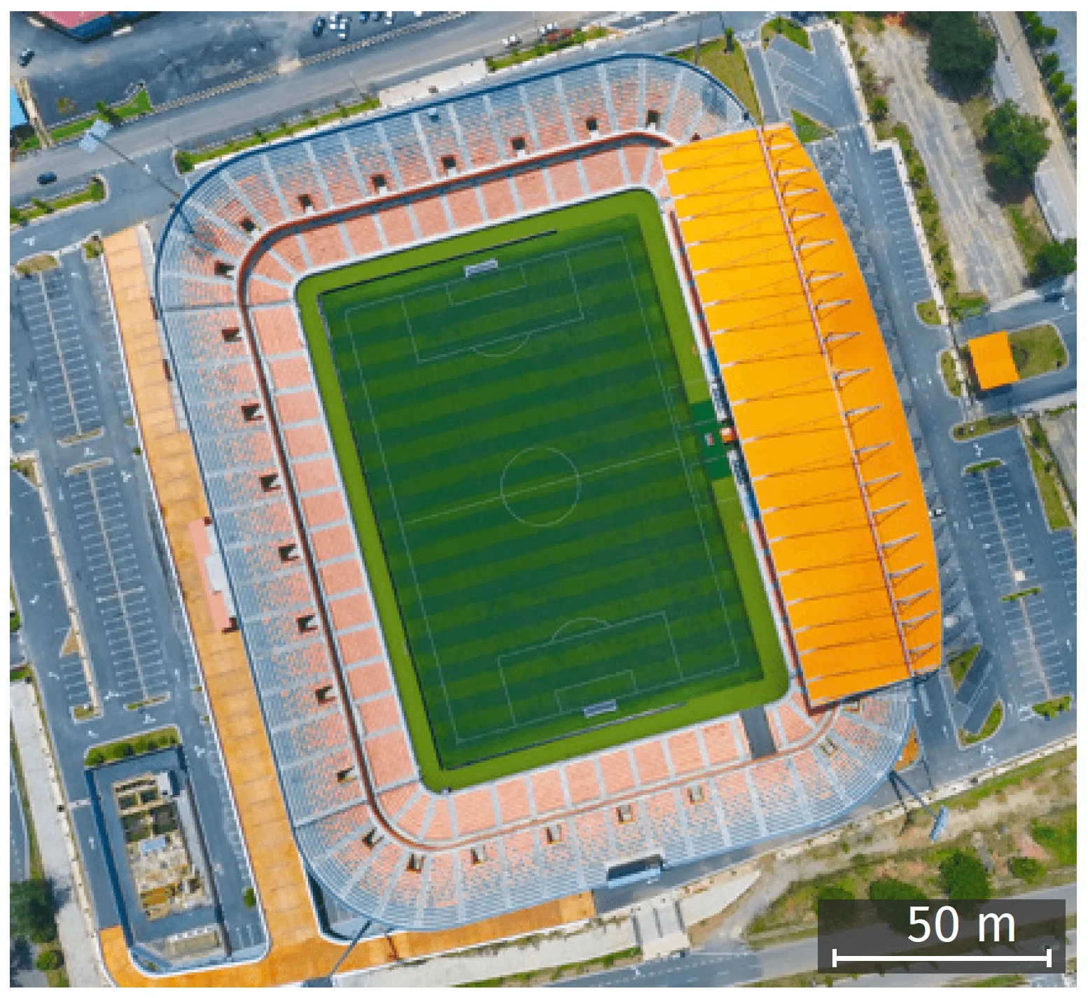 Chapitre 14 - Mesures et grandeurs - Vue aérienne d'un stade de football