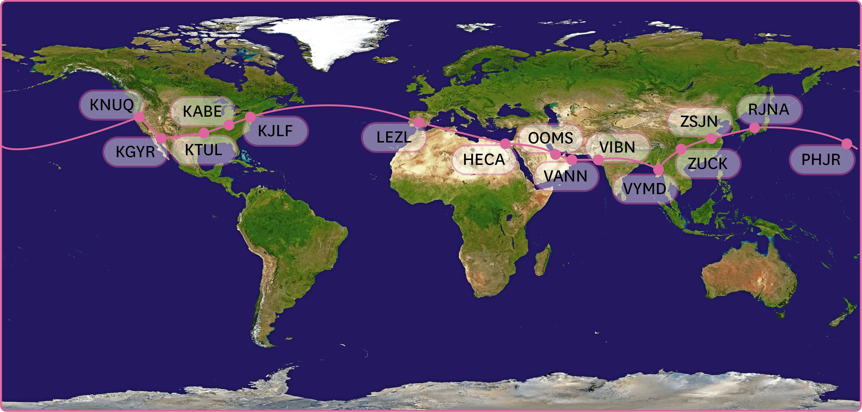 <Itinéraire du tour du monde de Solar Impulse 2.