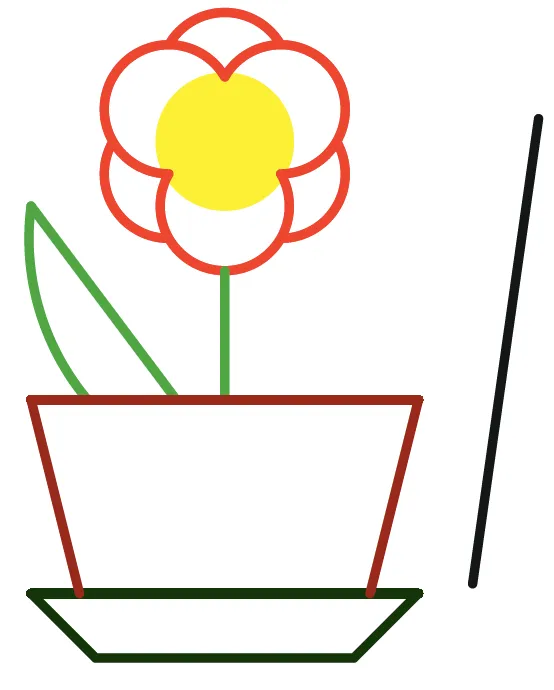 Illustration d'une fleur dans un pot