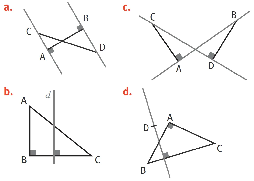 Graphique de quatres triangles