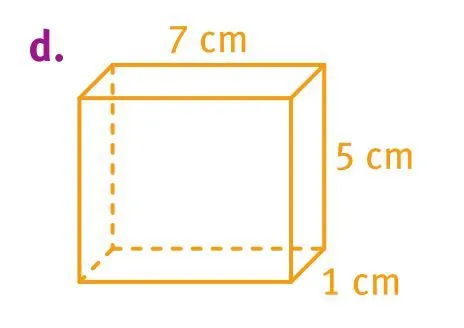 parallélépipèdes rectangle ayant pour dimension 1 x 7 x 5 cm